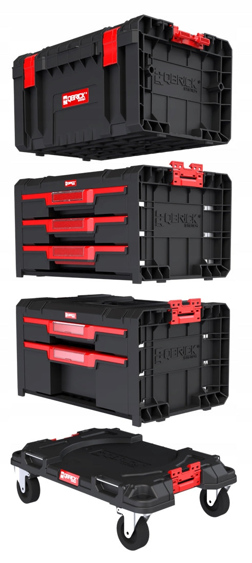 Toolbox on wheels Qbrick Drawer Set 2.0 X Manufacturer code do przenoszenia z szufladami plastikowa