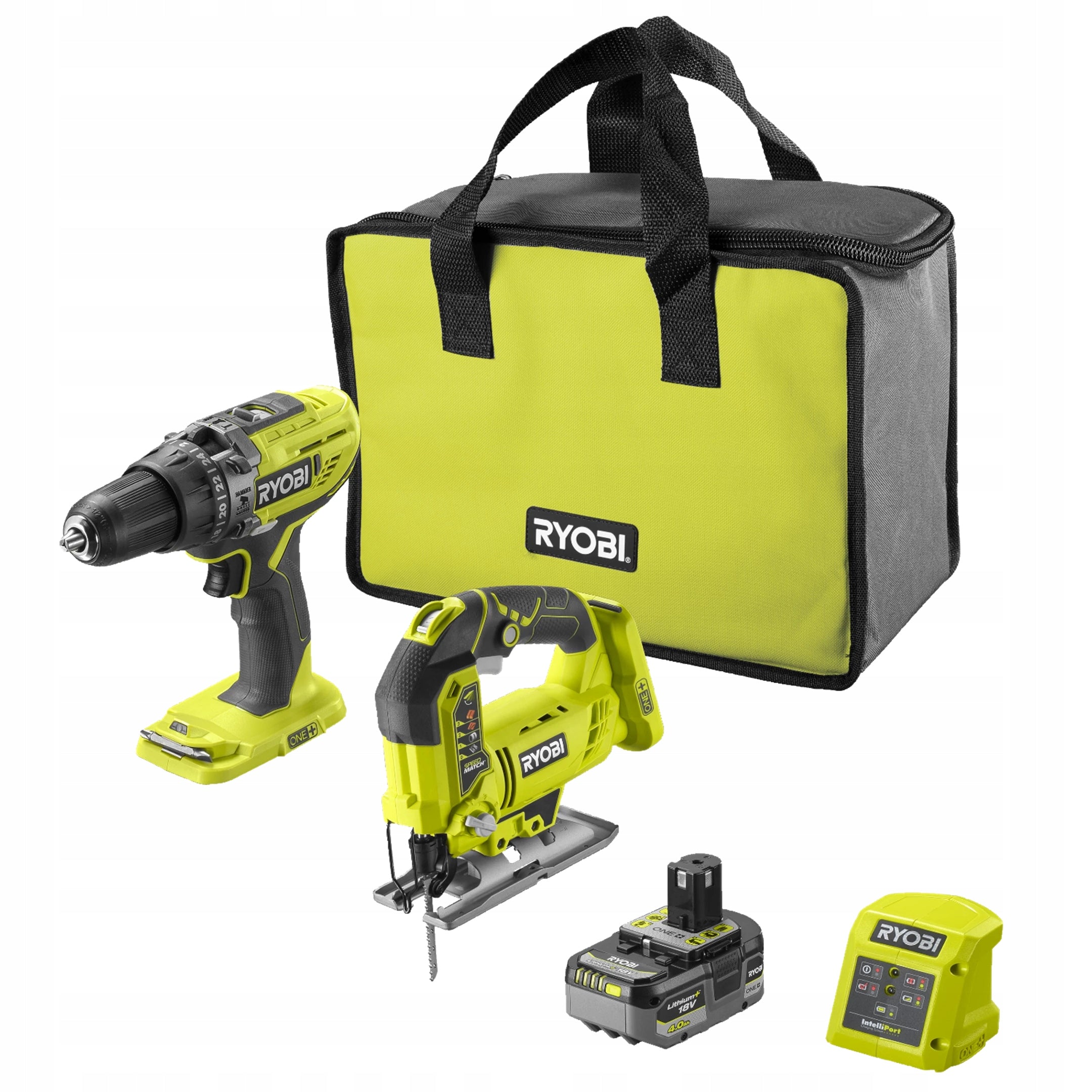 Toolkit Ryobi 18V R18PPD3 R18JS in bag R18CK2PJ-1X40S
