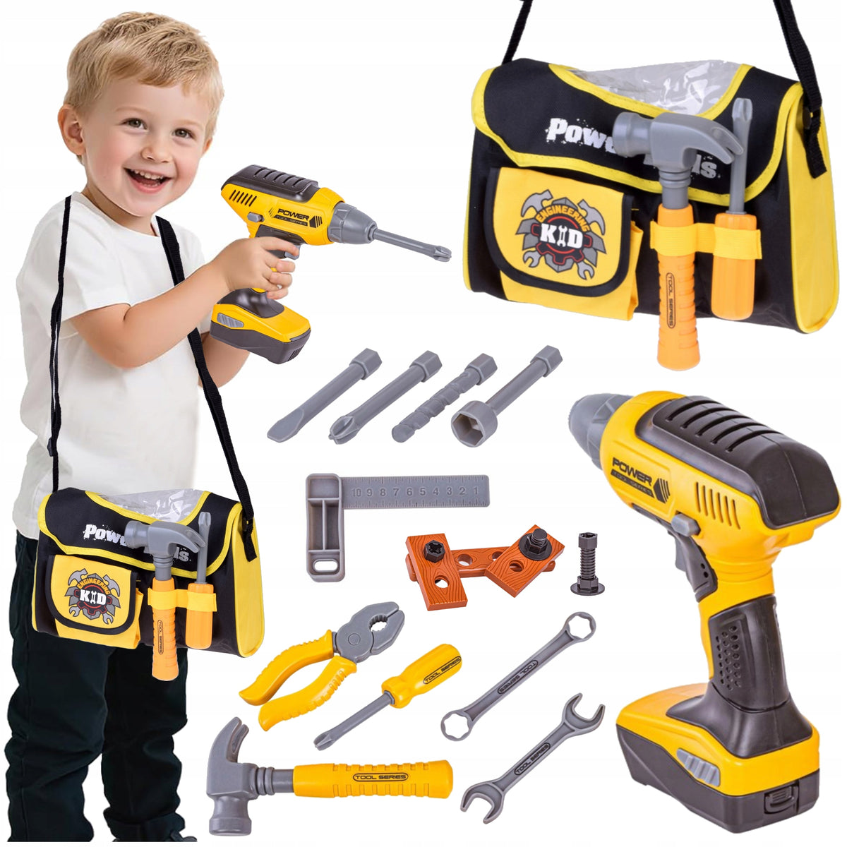Tools for Workshop Toy Child DIY Screwdriver Drill