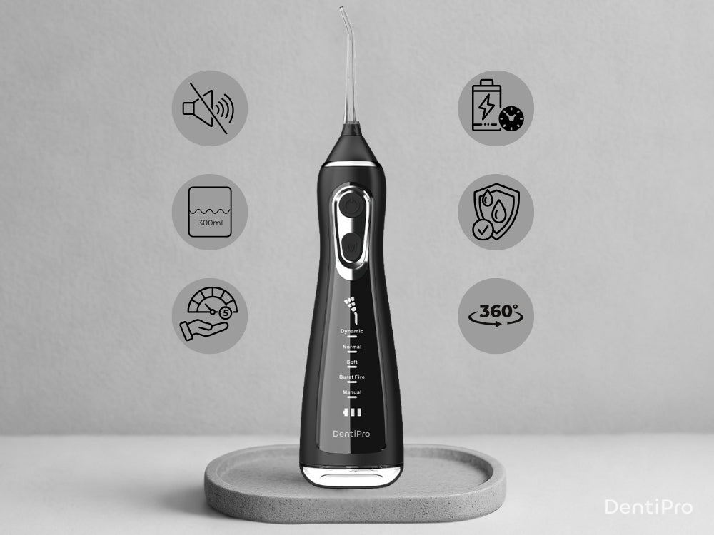 Tooth Irrigator 5 Modes + 5 Nozzles - Professional and Wireless Brand DentiPro