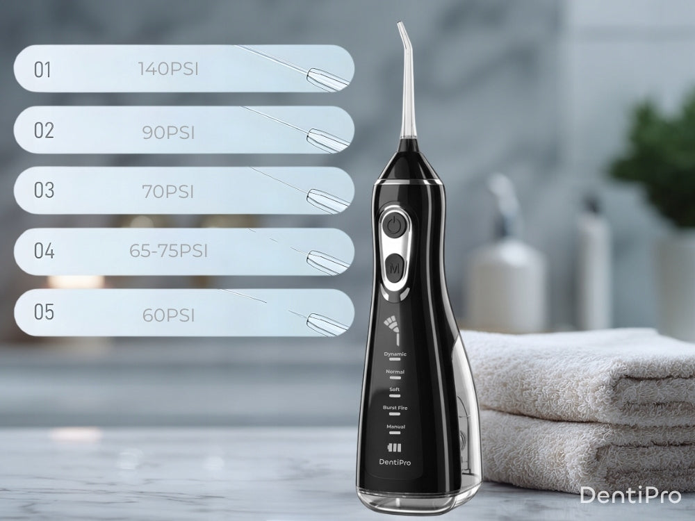 Tooth Irrigator 5 Modes + 5 Nozzles - Professional and Wireless Packaging status original