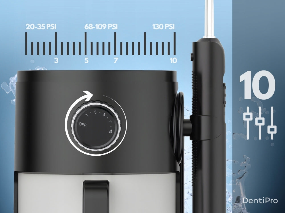 Tooth Irrigator DentiPro 3 Modes + 8 Nozzles - Wireless and Dental Brand DentiPro