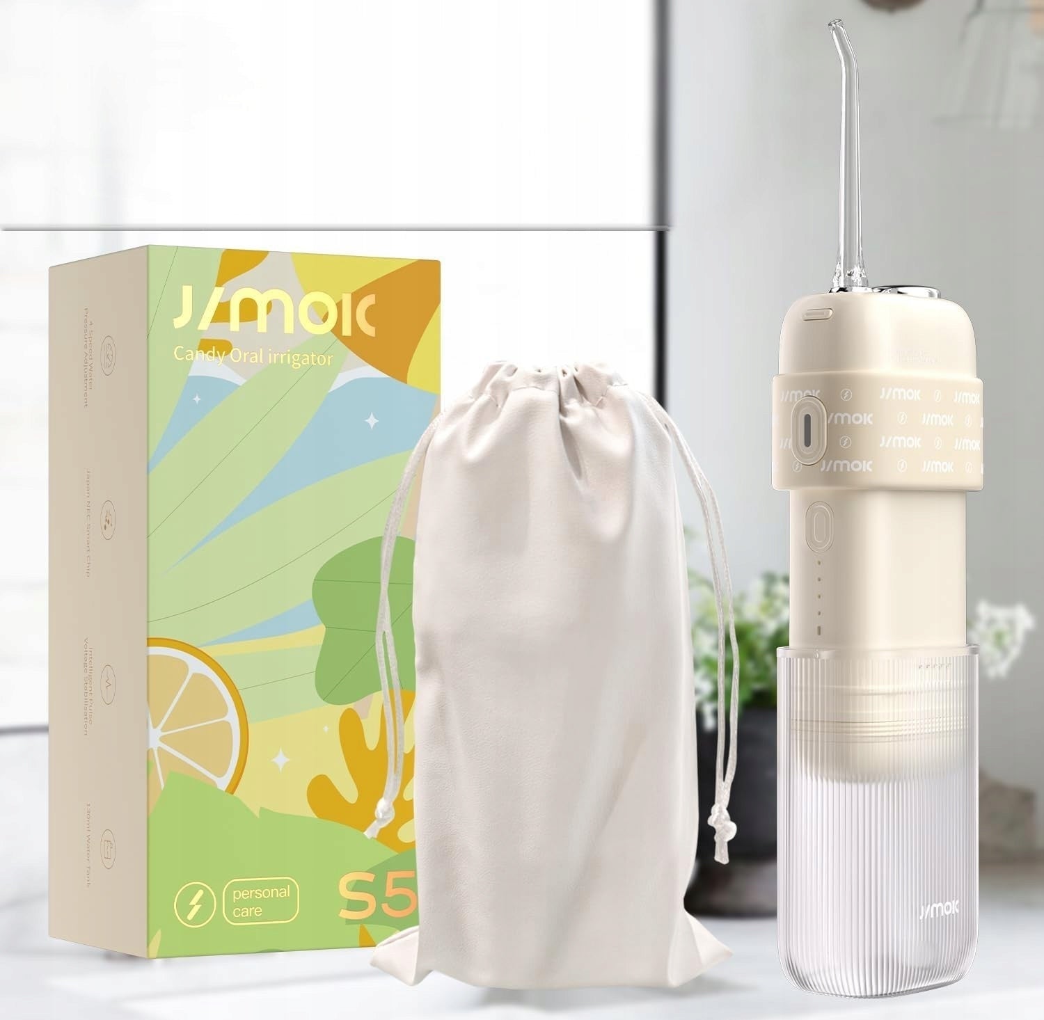 Tooth Irrigator Jimok S5 White 8 Pressure Levels Folding IPX8 White Tank capacity 140 ml