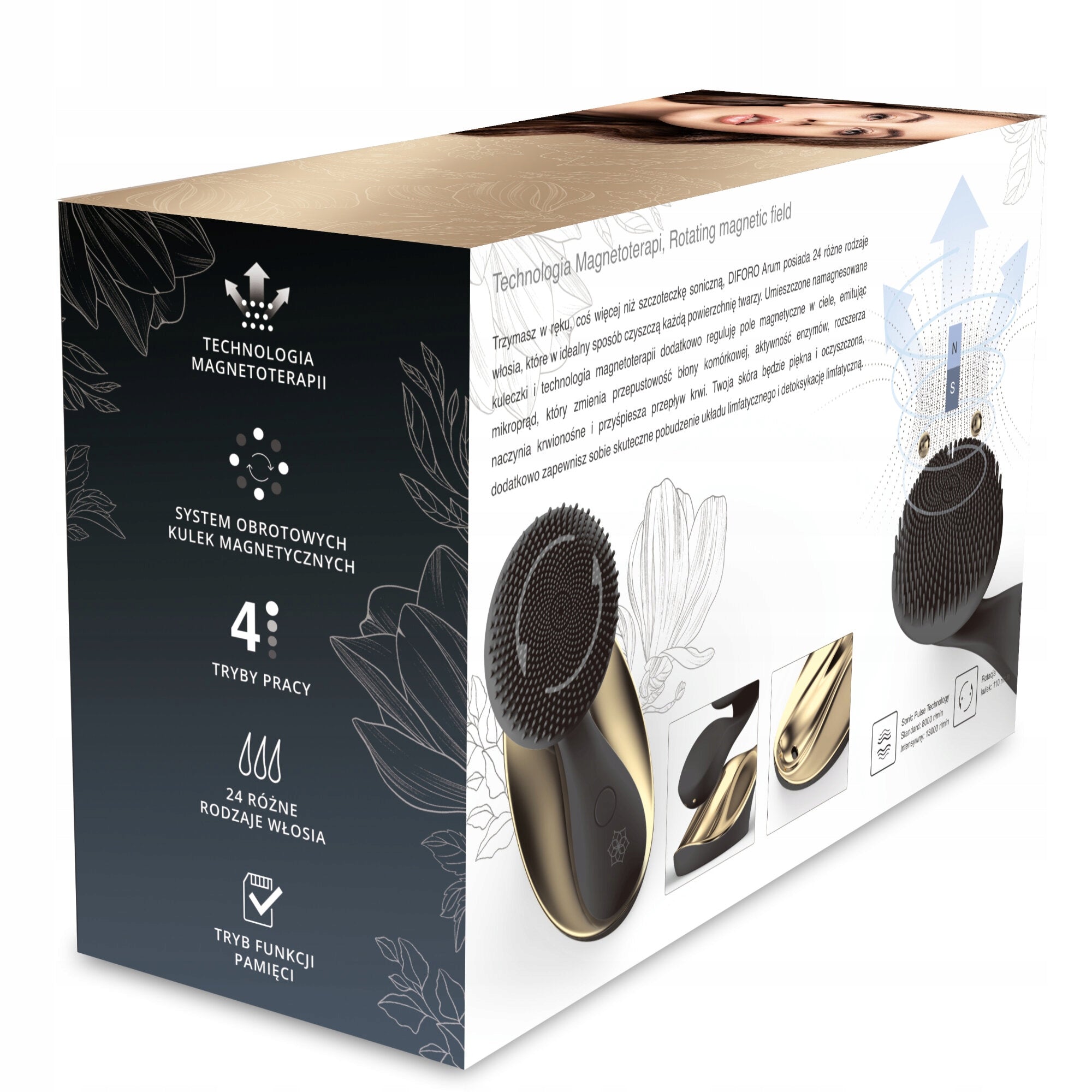 Toothbrush DIFORO Arum Black and gold Medical device no