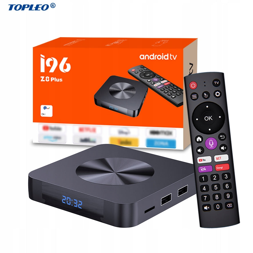 Topleo i96 Z8 Plus Android TV Box 4K/8K, Android 12, Remote Control, Smart IPTV
