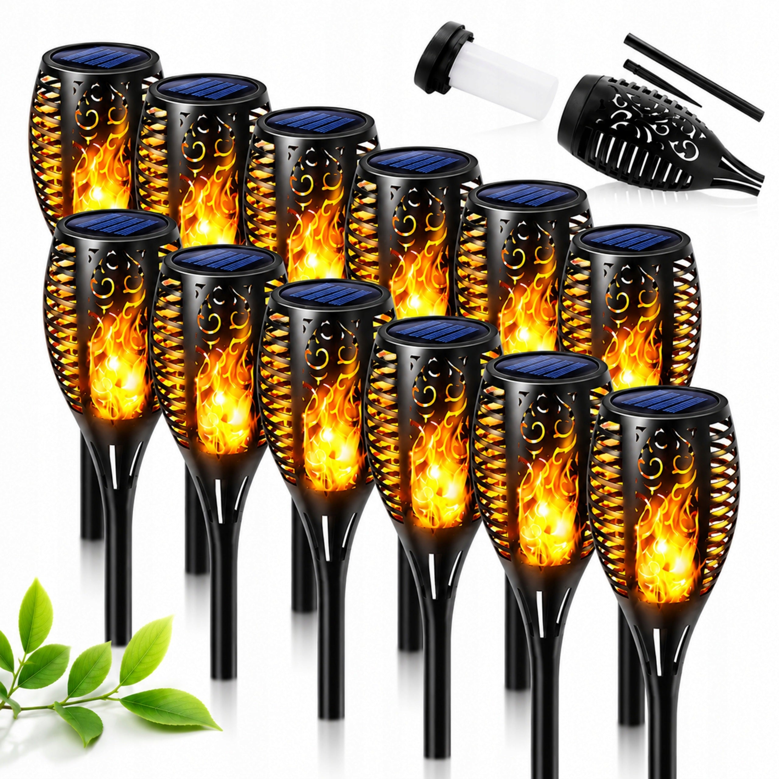 Torches SOLAR GARDEN LAMPS FLAME LED LAMPS HAMMERED LAMP 12x