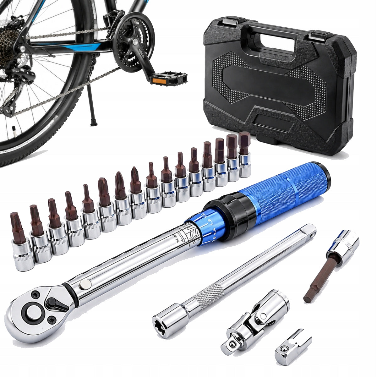 Torque Wrench Set for Bike 21 Pieces 1/4"2-24Nm