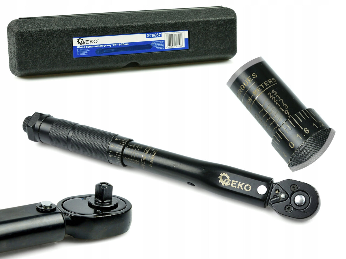 Torque wrench 1/4" 5-25nm Black