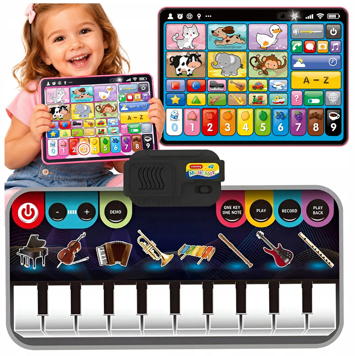 Touch Educational Tablet 3 Languages + Music Mat Interactive Piano Brand Allvo