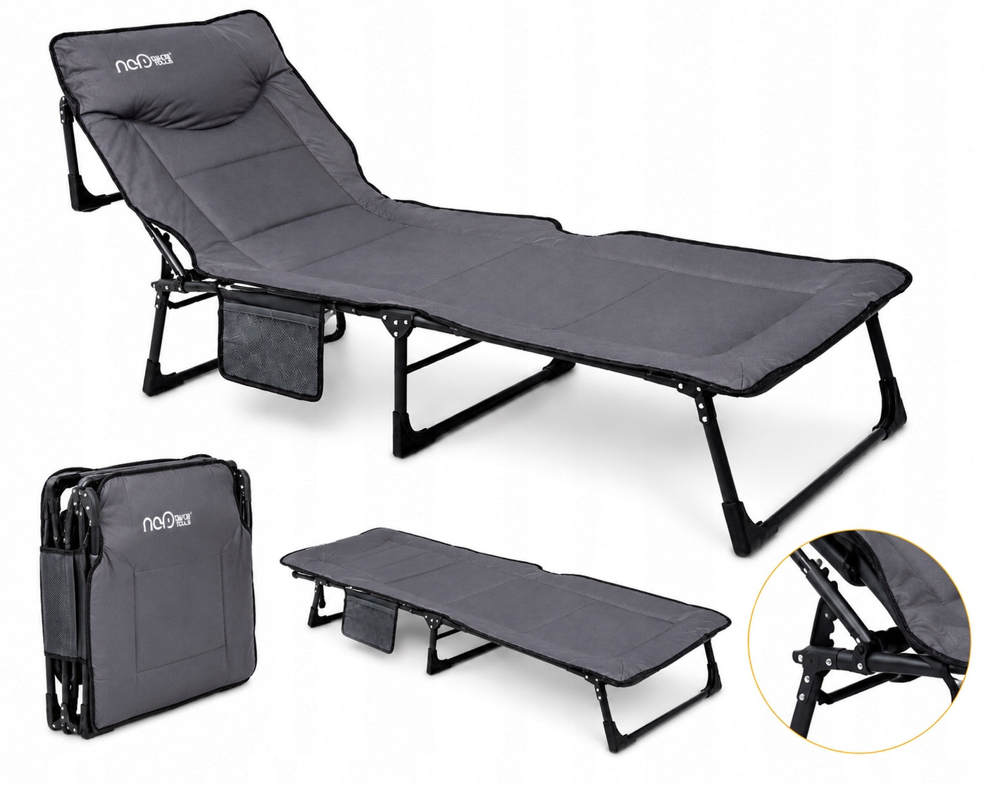 Tourist Bed Folding Field Canadian Sun Lounger Camping 200x65 cm 150 kg