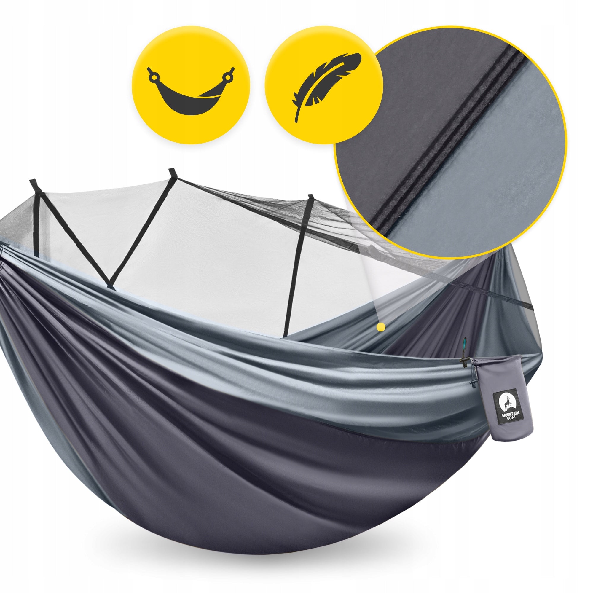 Tourist Hammock Double Travel Garden Strong Ultralight Mosquito Net Manufacturer code Hamak dwuosobowy HAMAK19 z moskitierą