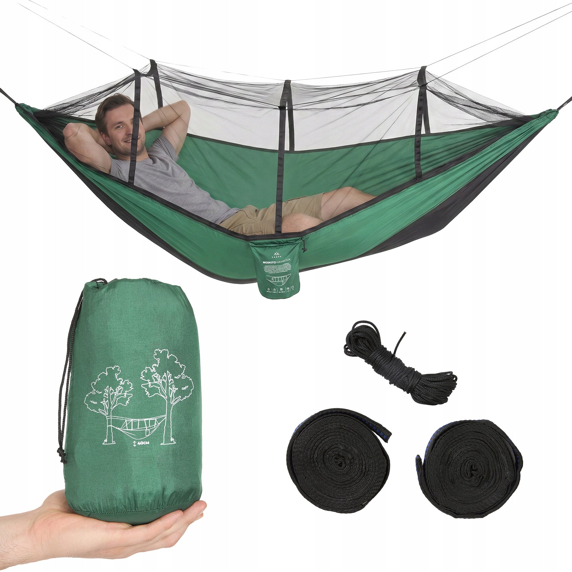 Tourist Hammock KADVA Green Mosquito Net with Tourist GARDEN MOSQUITO NET