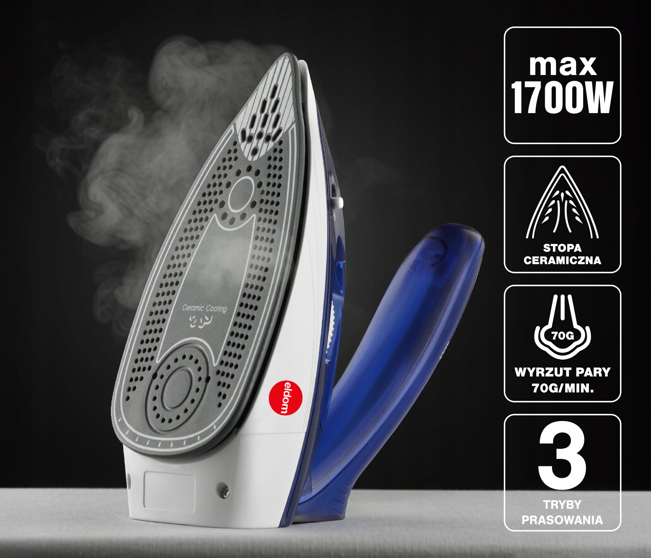 Tourist Iron DA50 Eldom Folding Steam 1100W Ceramic Foot Packaging status original