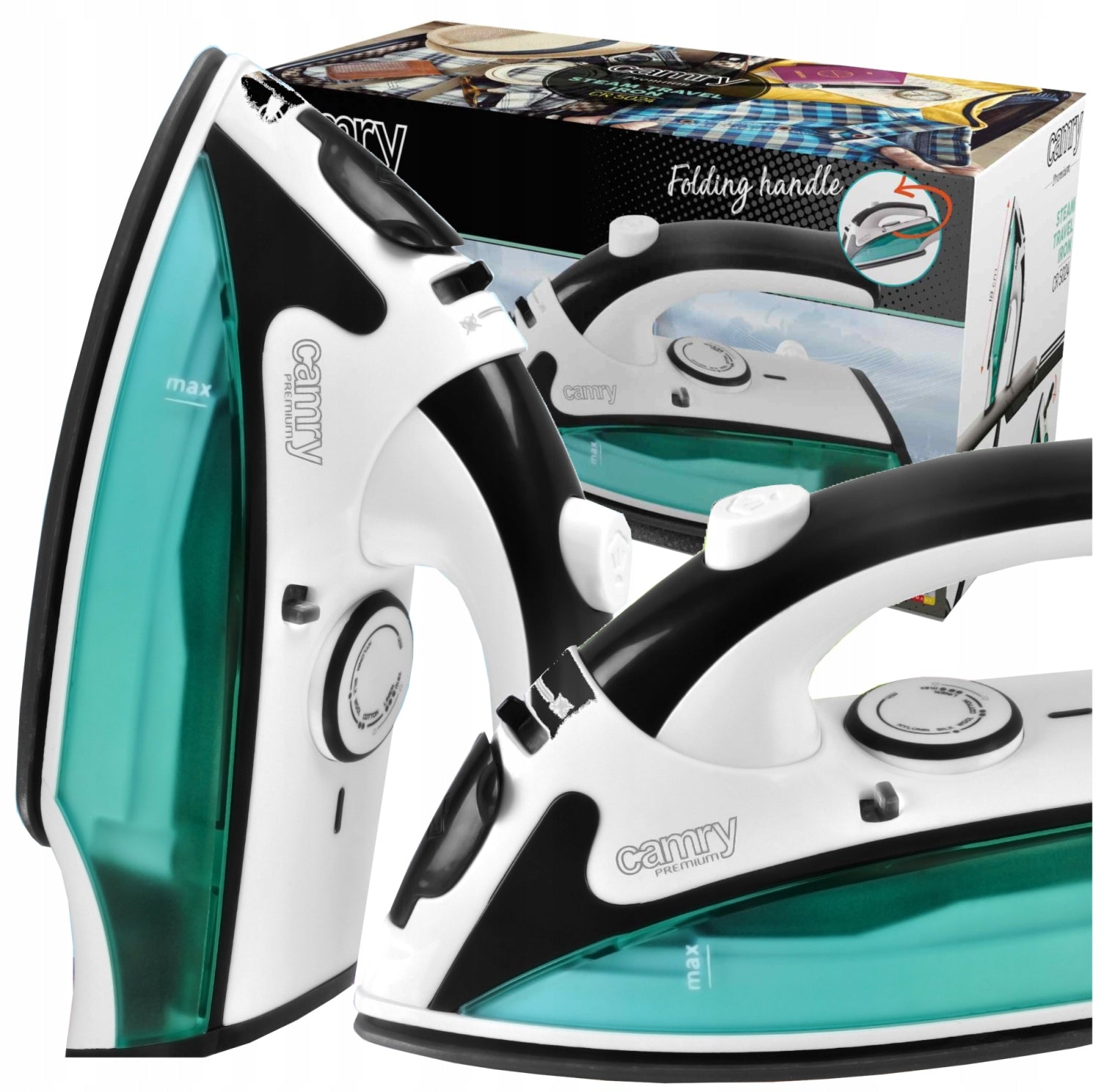Tourist Iron Folding Handle 1500W Steam Ironing Washer