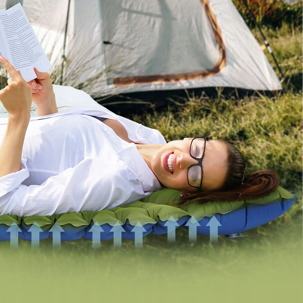 Tourist Mattress Self-Inflating Built-in Pump With Double Pillow Packaging status original