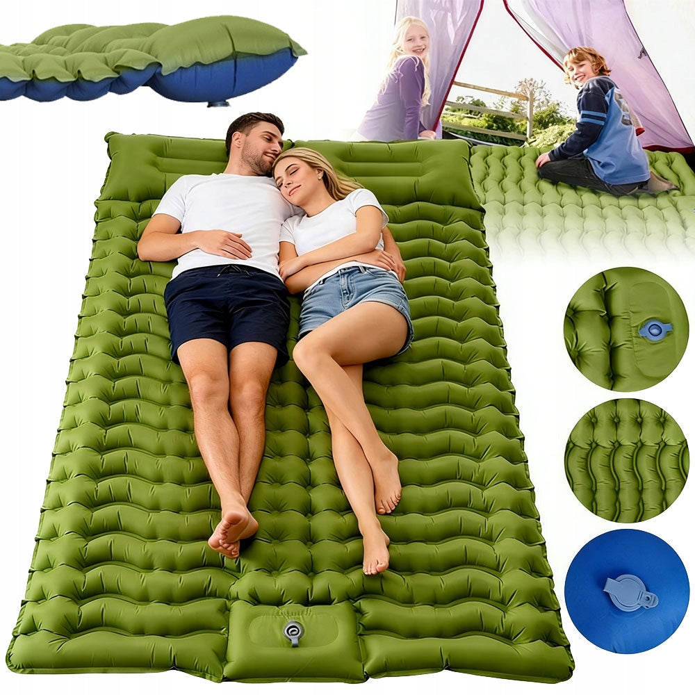 Tourist Mattress Self-Inflating Built-in Pump With Double Pillow