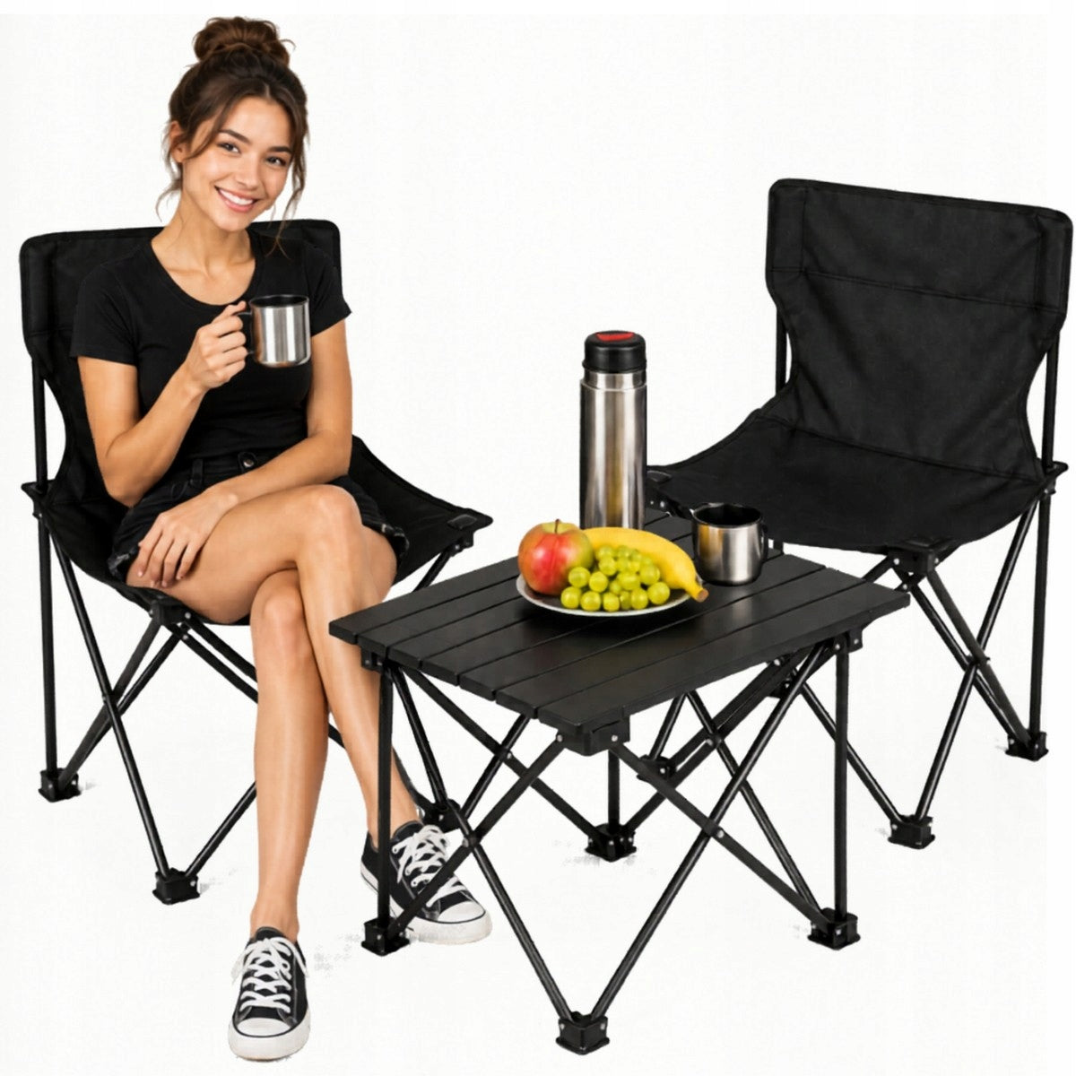 Tourist Set 3in1 Table Folding Table 2 Chairs Camping Cover