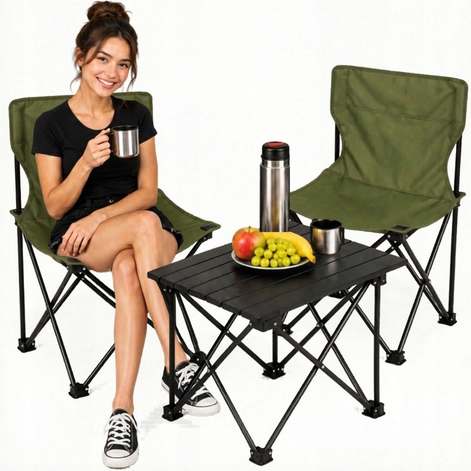 Tourist Set 3in1 Table Folding Table 2 Chairs Camping Cover