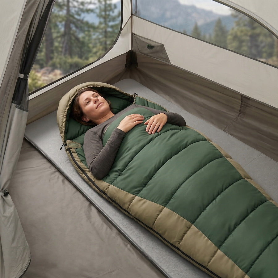 Tourist Sleeping Bag Warm Mummy With Hood Under Tent 220x80 cm + Cover Manufacturer code NC2012