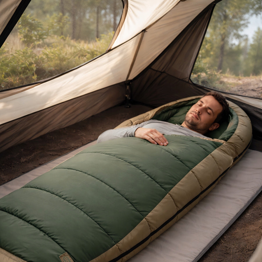 Tourist Sleeping Bag Warm Mummy With Hood Under Tent 220x80 cm + Cover Packaging status original