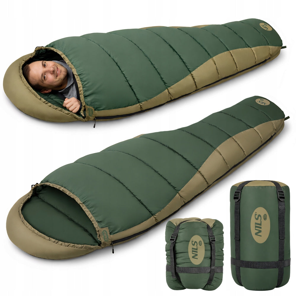 Tourist Sleeping Bag Warm Mummy With Hood Under Tent 220x80 cm + Cover