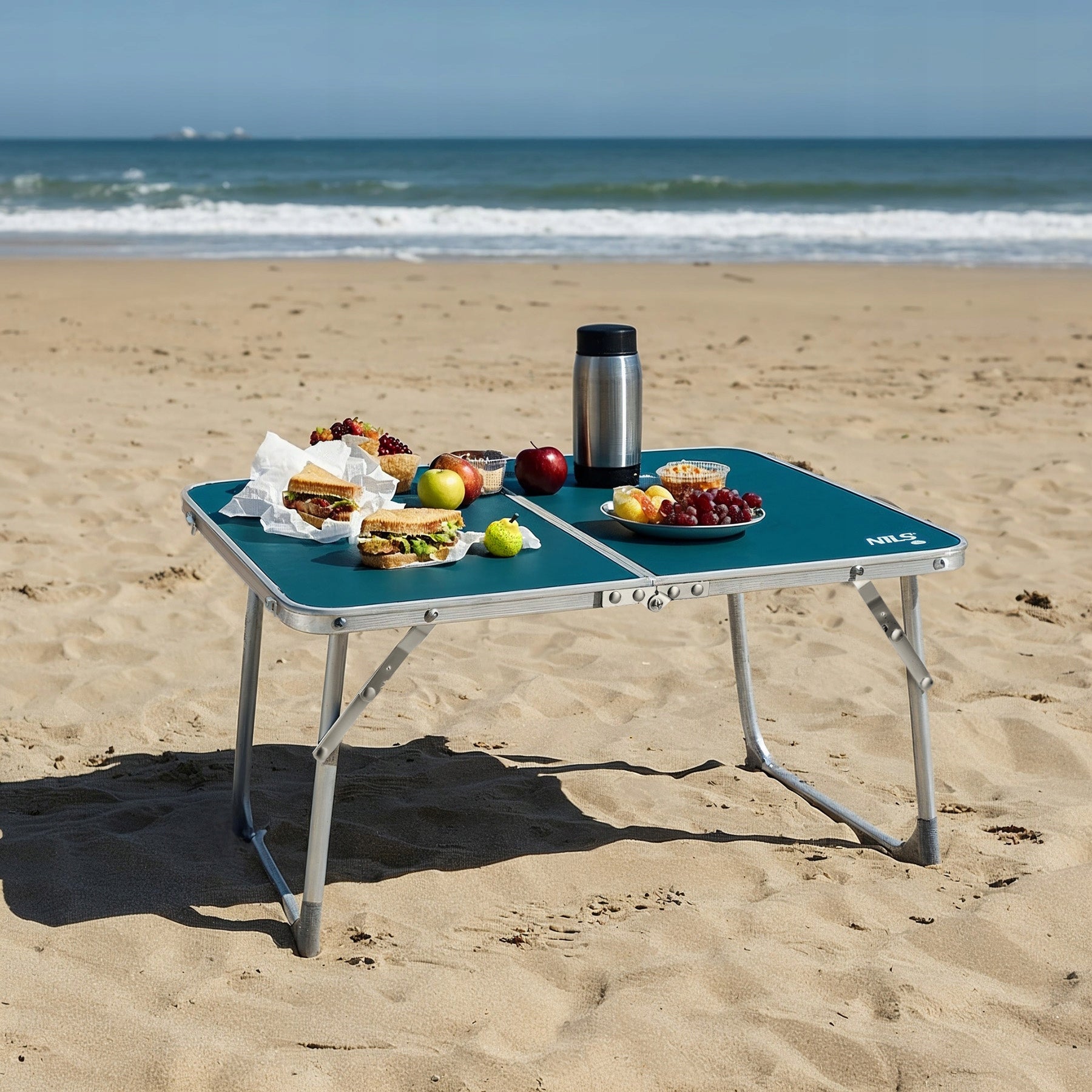 Tourist Table Folding 40x60cm Nils Camp NC3402 Camping Blue Packaging status original