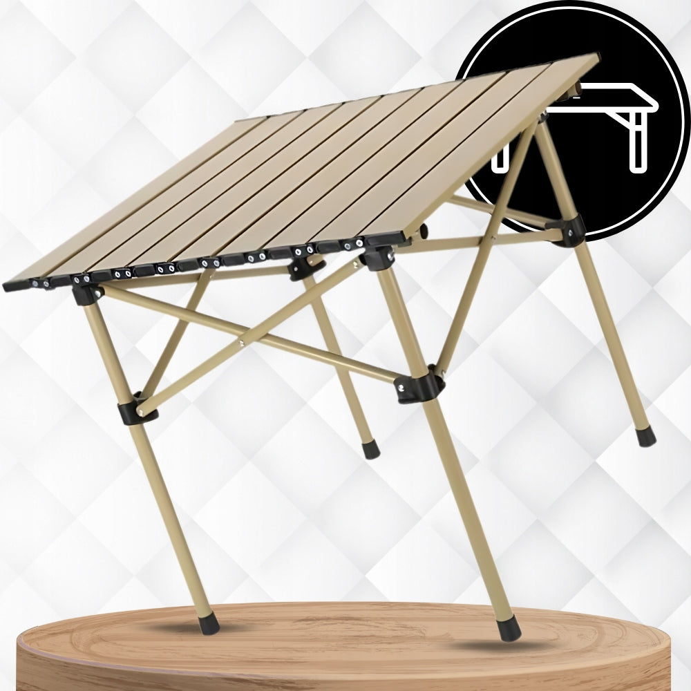 Tourist Table Folding Garden Aluminum 51x53x50 Lightweight Color beige