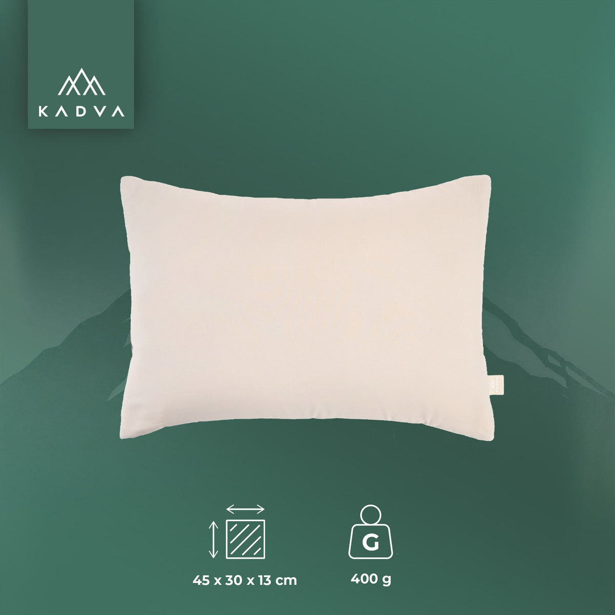 Tourist pillow KADVA Revo beige CAMPING OS 45x30x13 cm COMFORTABLE Manufacturer code KDV-B5B009-BG