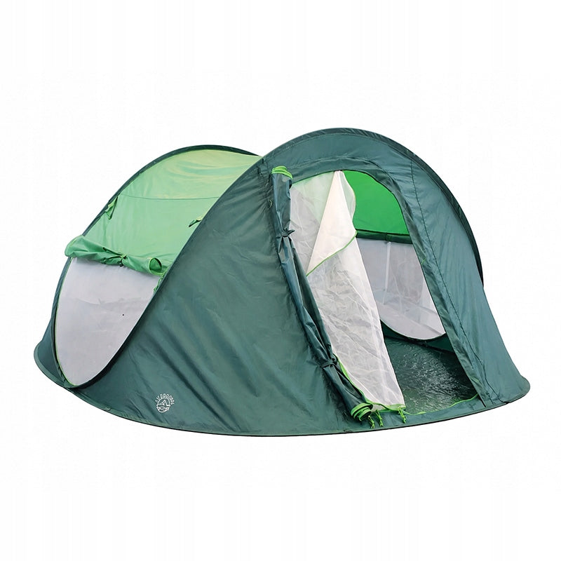 Tourist tent 3-person self-folding green