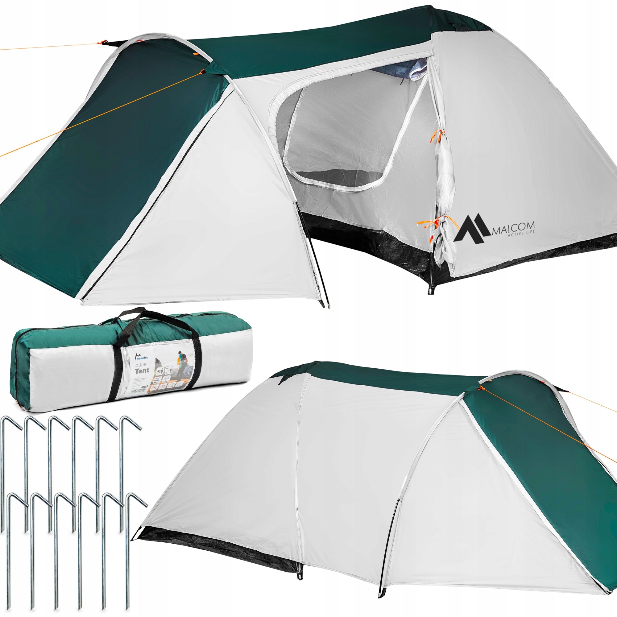 Tourist tent malcom 4-person single-coating with vestibule 2000 mm
