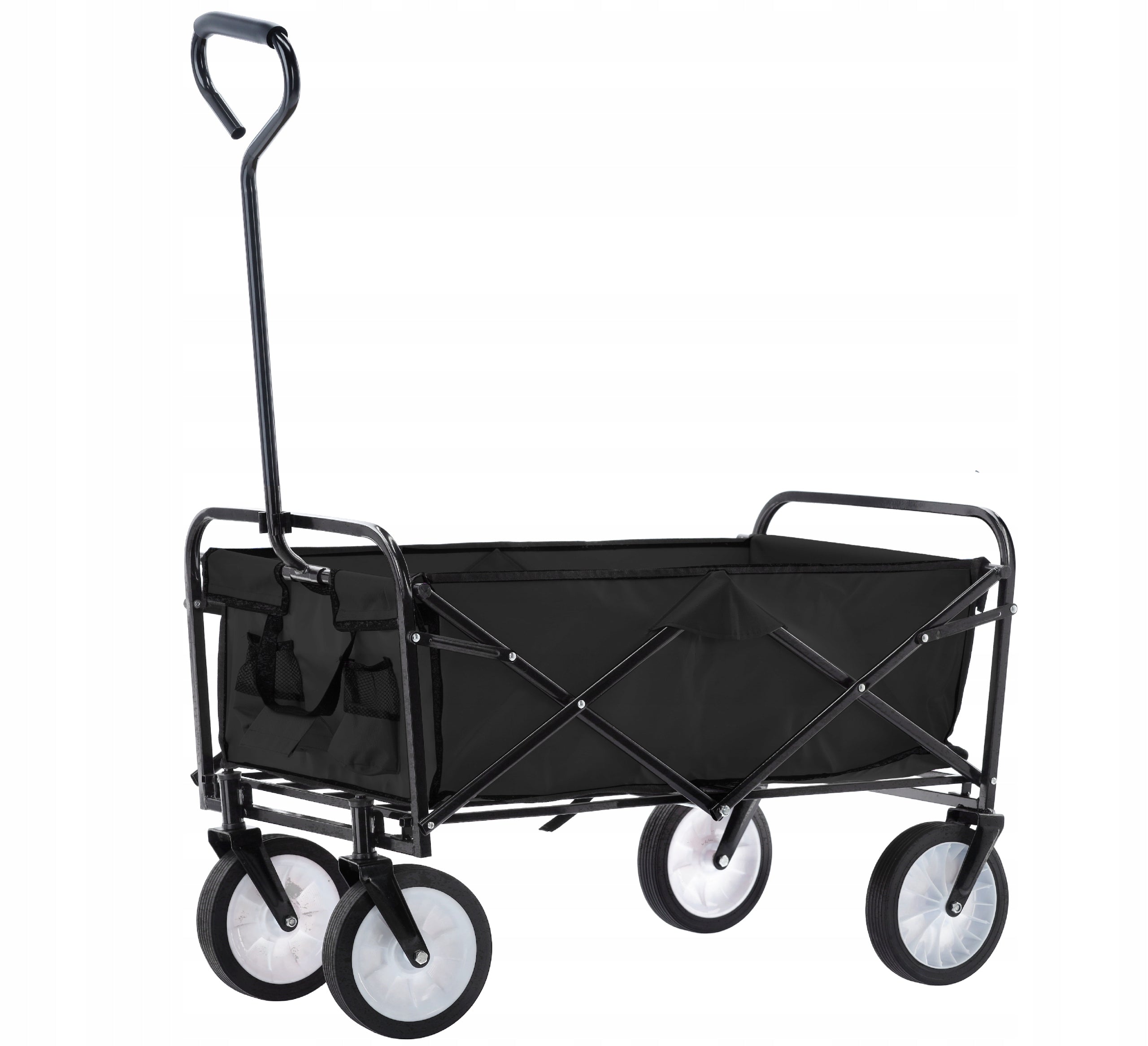 Tourist trolley folding transport strong large 4 wheels Manufacturer code Wózek plażowy duży na dużych kołach niebieski