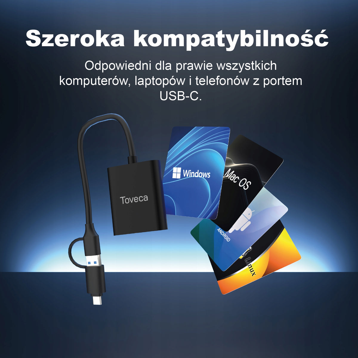 Toveca Adapter Memory Card Reader USB C/ A (SDHC MICROSD TF) - 5 GB/S Manufacturer code TV08