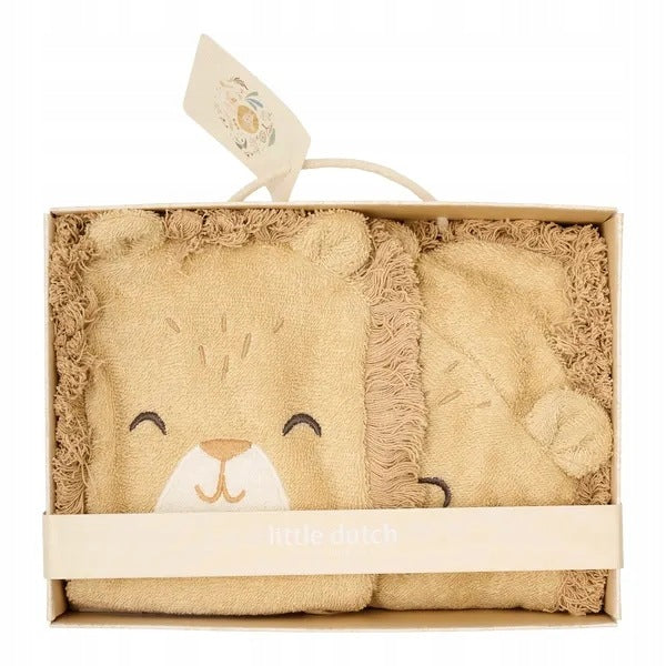 Towel gift set with washcloth - Lion Safari (Little Dutch)