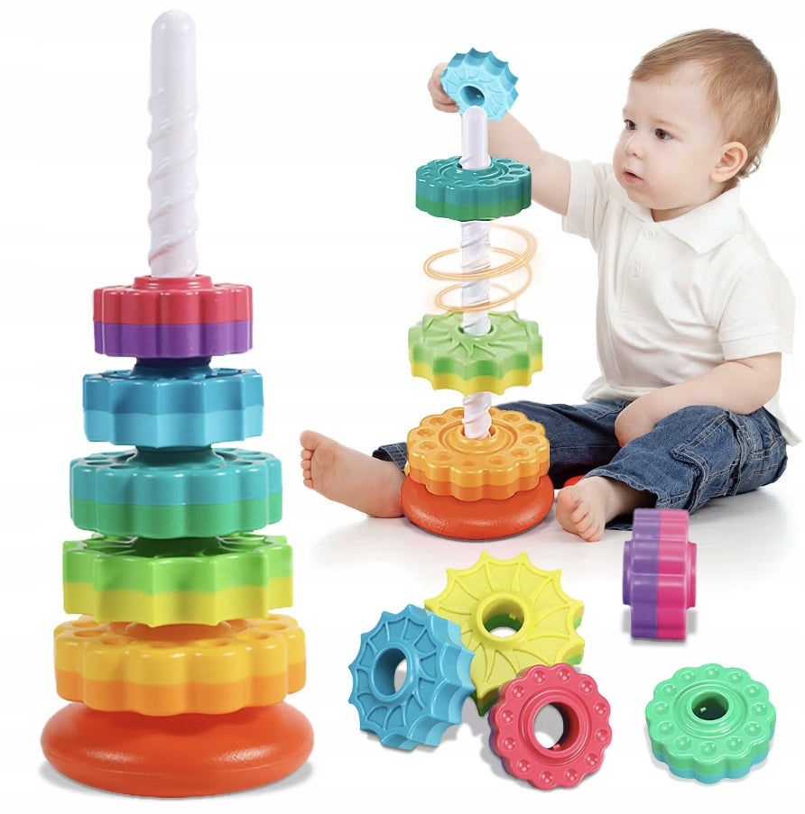 Tower Large Educational Sorter Discs Puzzle Toy for Kids from 1+ Manufacturer code WIEŻA TĘCZOWA EDUKACYJNA XXL