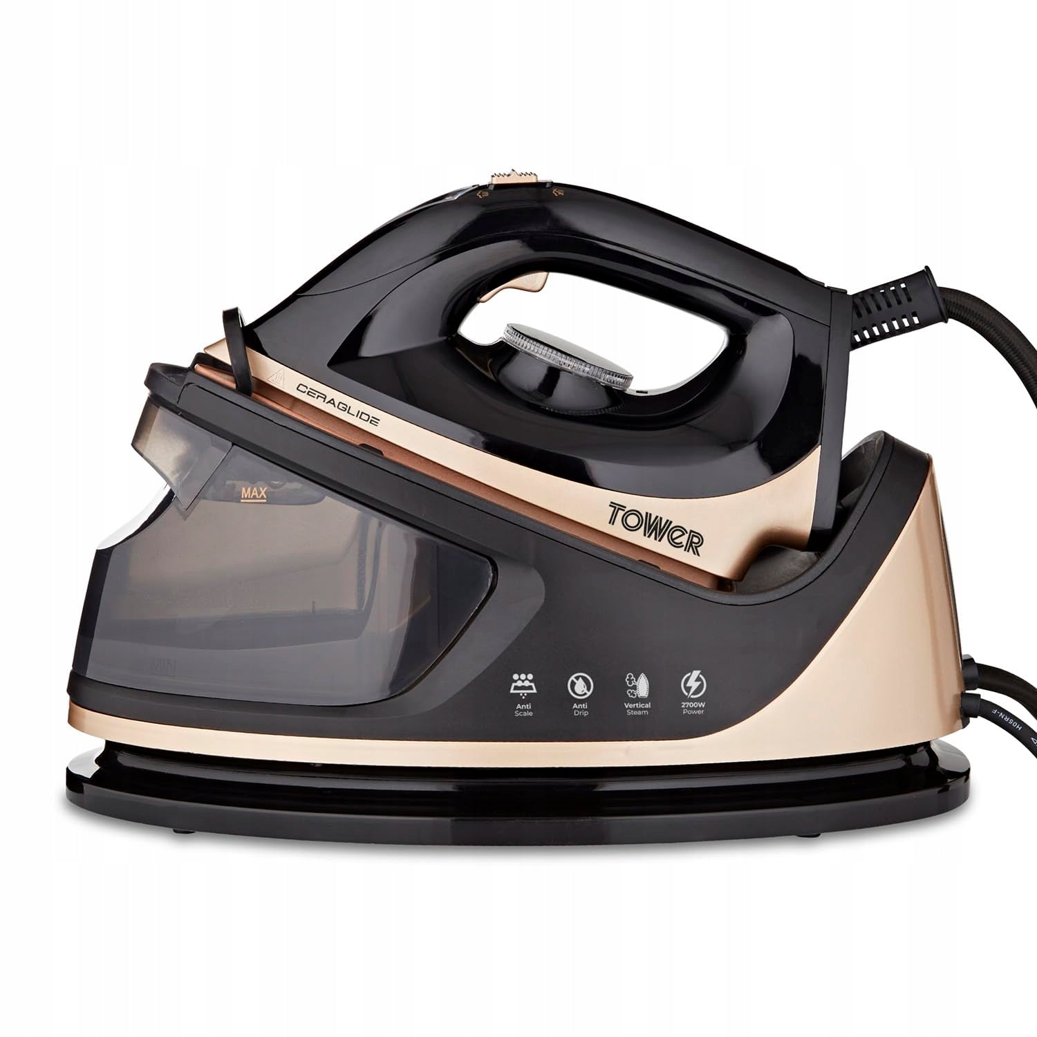 Tower T22023GLD iron steam station CeraGlide 1,2 l 2700W champagne black