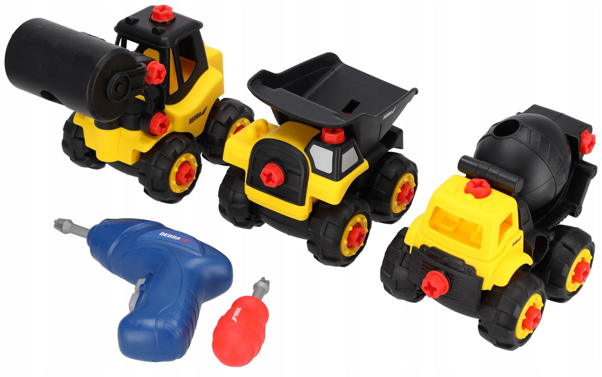 Toy Construction Vehicle Set Excavator Roller Dump Truck DEDRA Kids Packaging status original