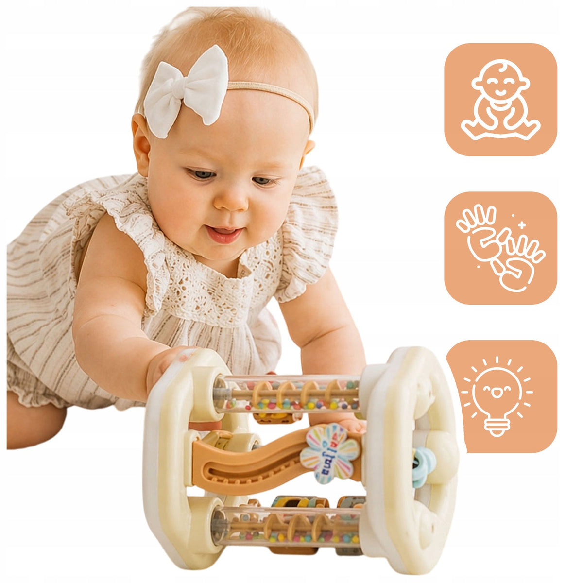 Toy Roler Dumel for crawling Rattle Sensory Mirror 6m+ Packaging status original