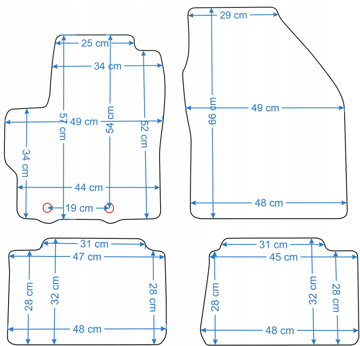 Toyota Yaris IV since 2020. Black velour rugs - Aldos. Silver PC Manufacturer Aldos