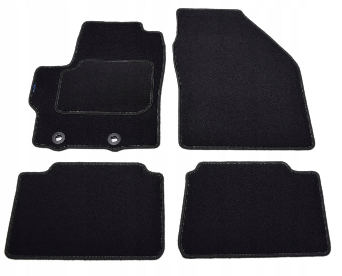 Toyota Yaris IV since 2020. Black velour rugs - Aldos. Silver PC
