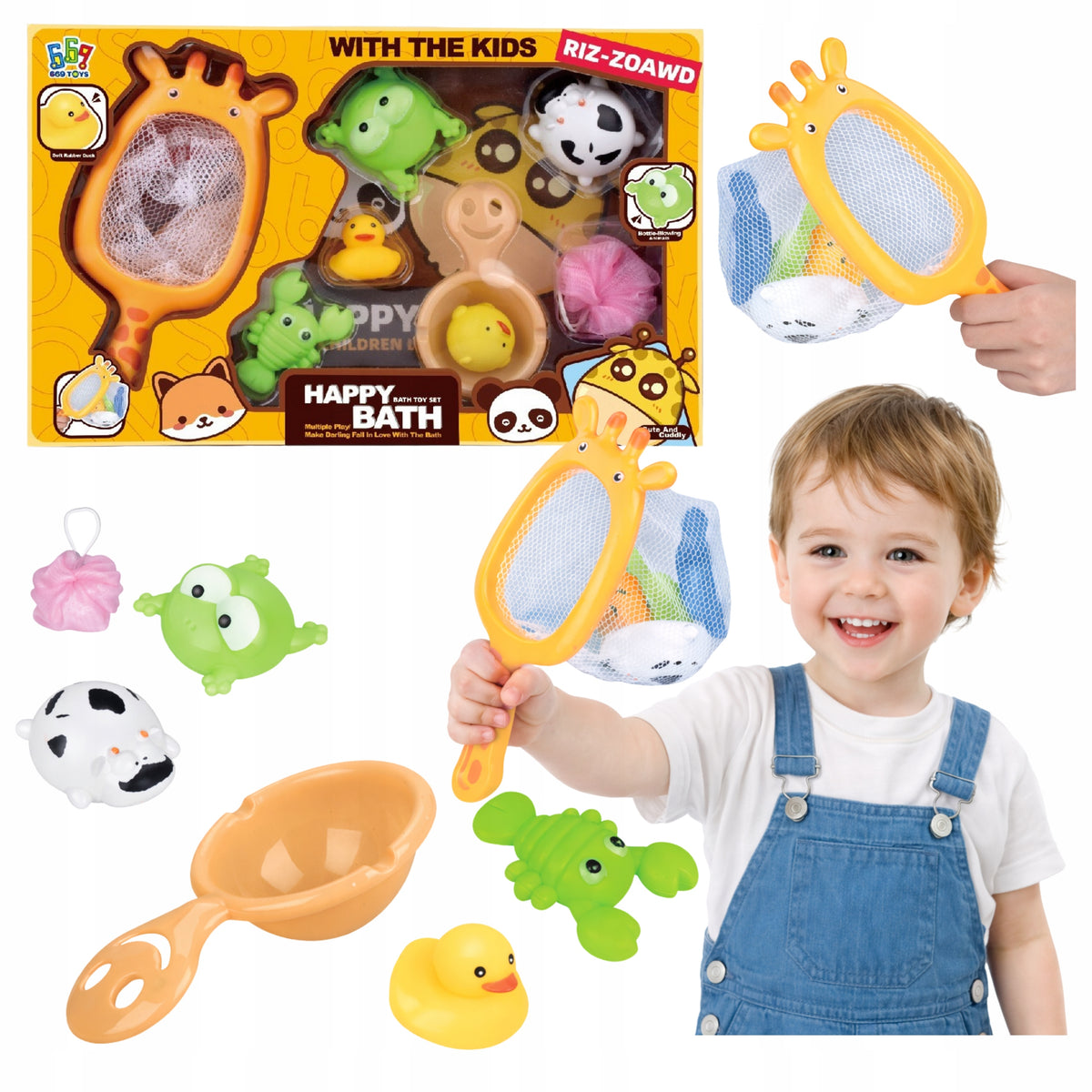 Toys Animal Bathing Water Set Giraffe Strainer 8 El For Children