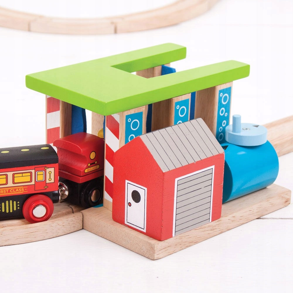 Toys Wooden car wash for trains Bigjigs Toys 3+ Brand Bigjigs Toys