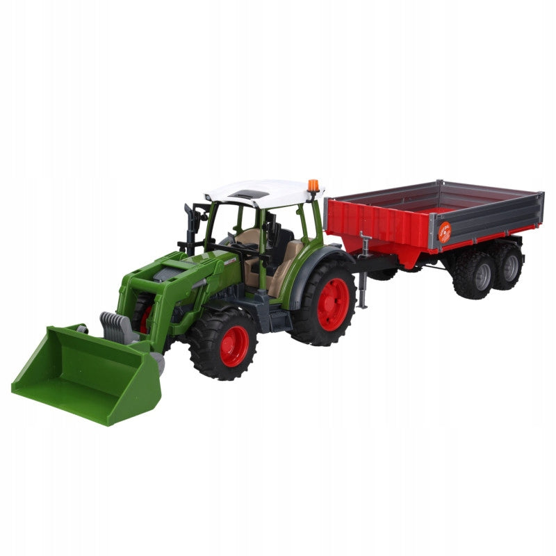 Tractor Fendt Vario 211 with front loader and trailer Bruder 02182
