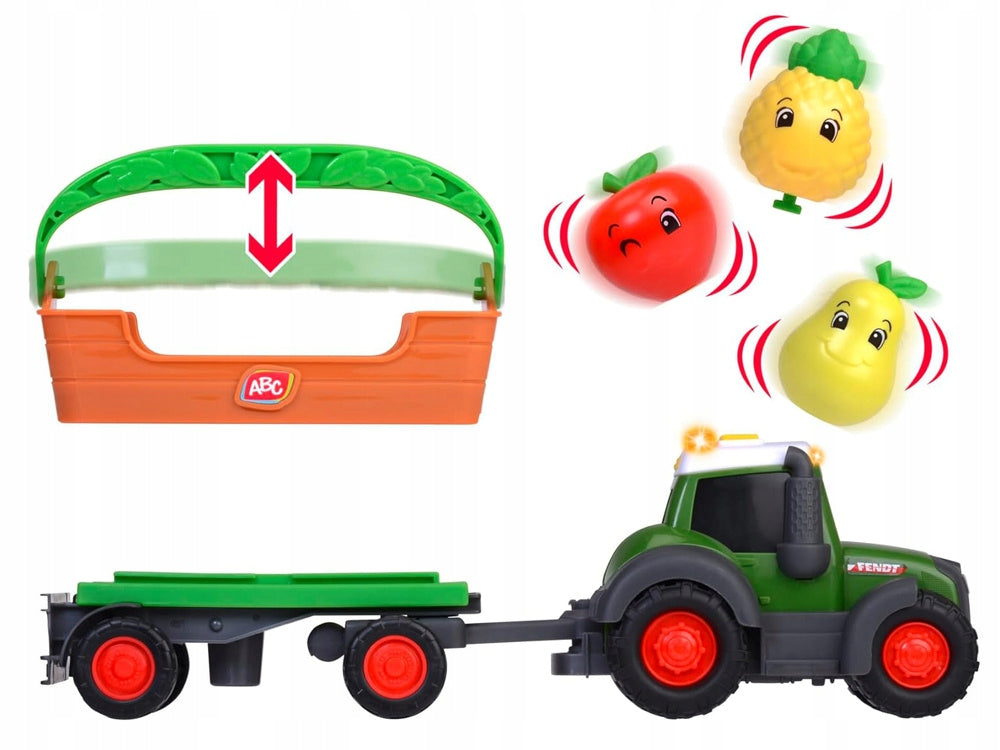 Tractor with removable trailer Basket and 3 fruits - game and glow 12m+ ZA6182 Brand Dickie Toys
