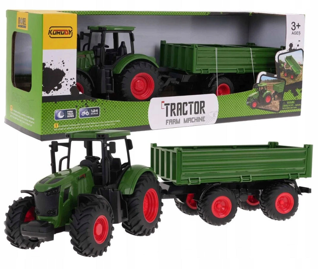 Tractor with trailer Coil 1:24 green