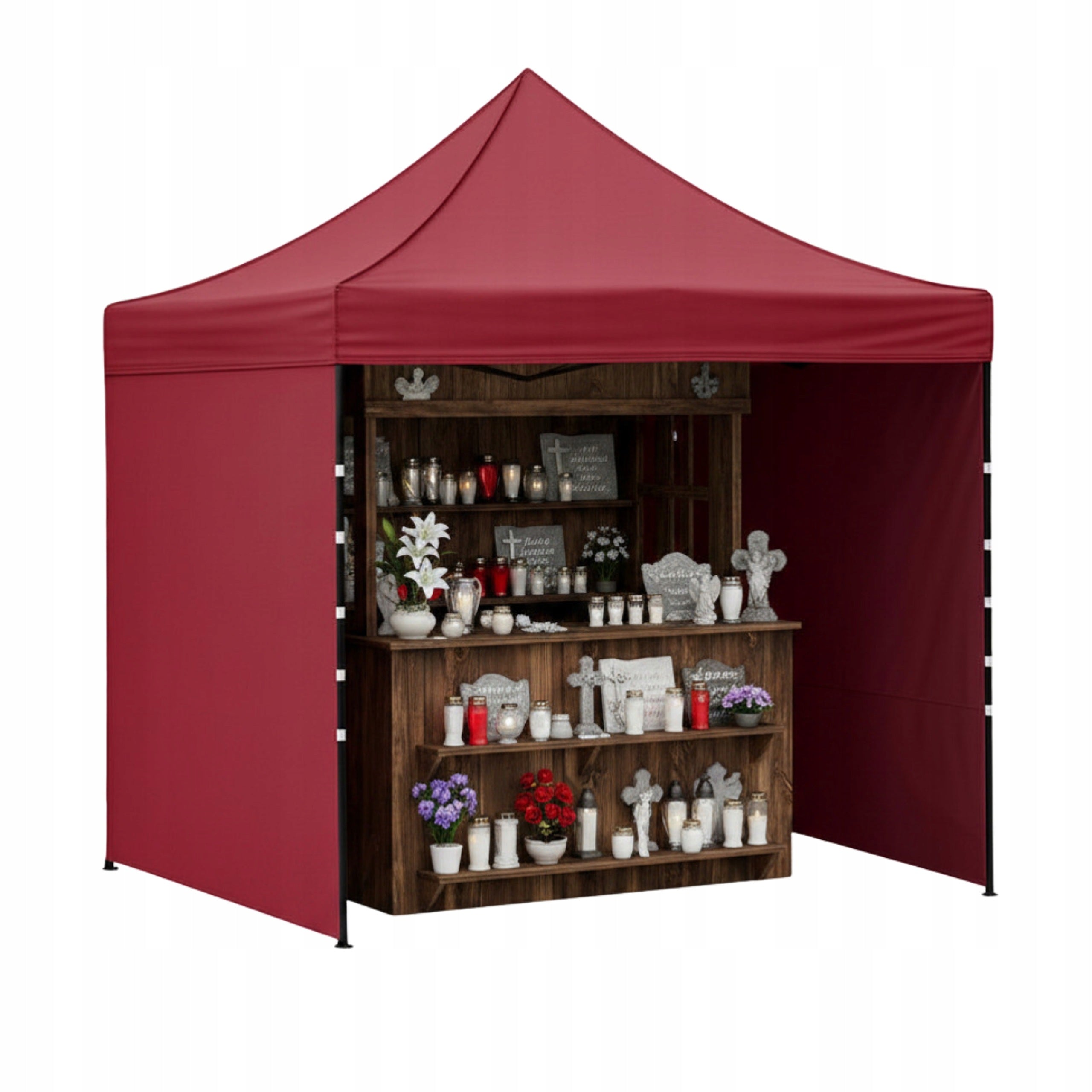 Trade Tent 2x2m Aga Party Burgundy Express Pavilion Waterproof