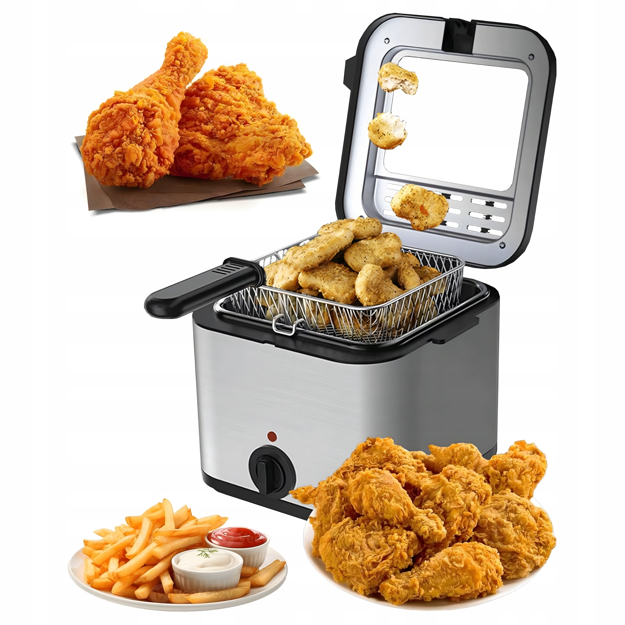 Traditional Deep Fryer Oil Fryer 2,5L for Fish Fries 1265 1000W