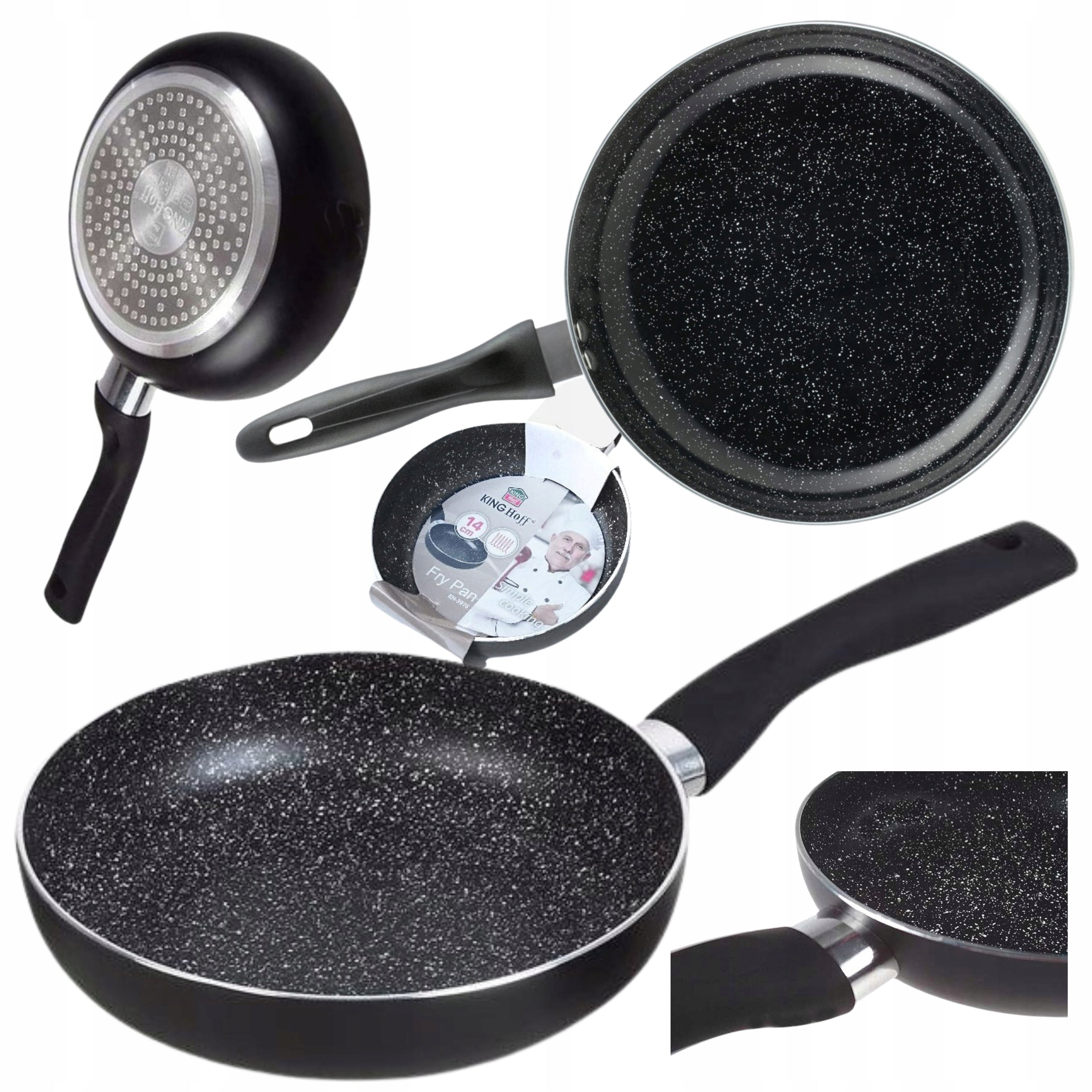 Traditional Frying Pan 20cm Solid Frying Pan MARBLE GAS INDUCTION