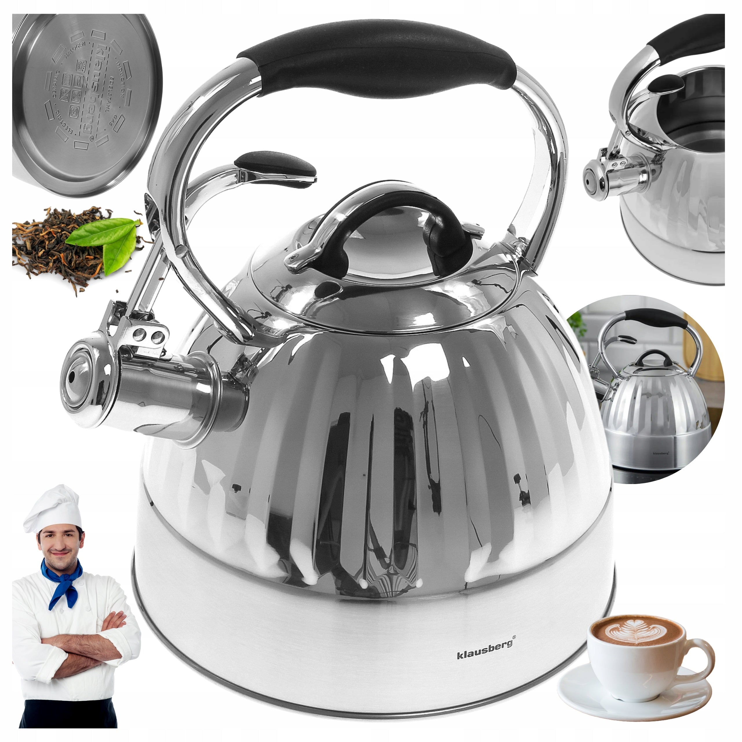 Traditional Kettle 3.0L Solid GAS Kettle INDUCTION STAINLESS STEEL Manufacturer code KB-7479