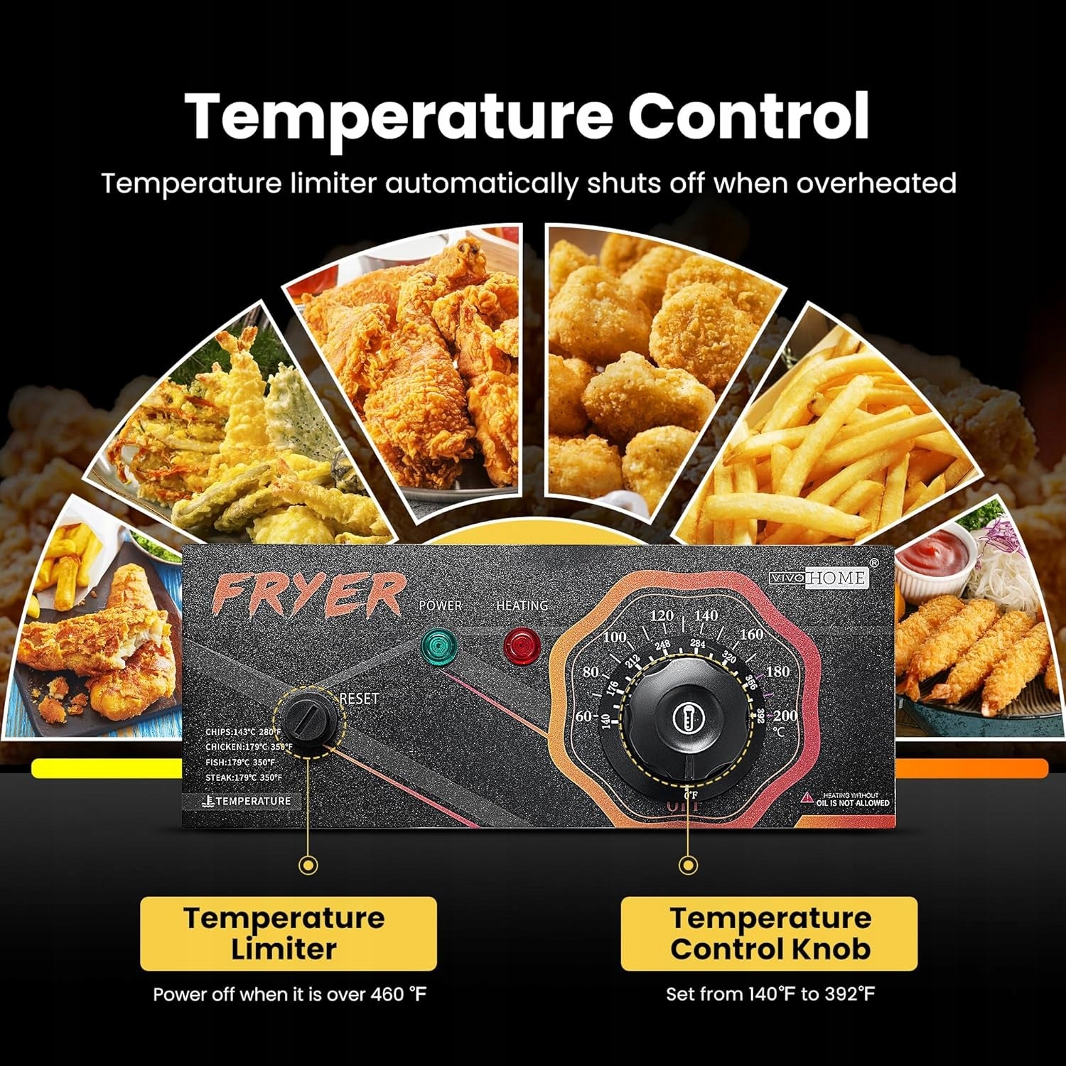 Traditional air fryer Vivohome VH1118EU 2500W 10L Packaging status original