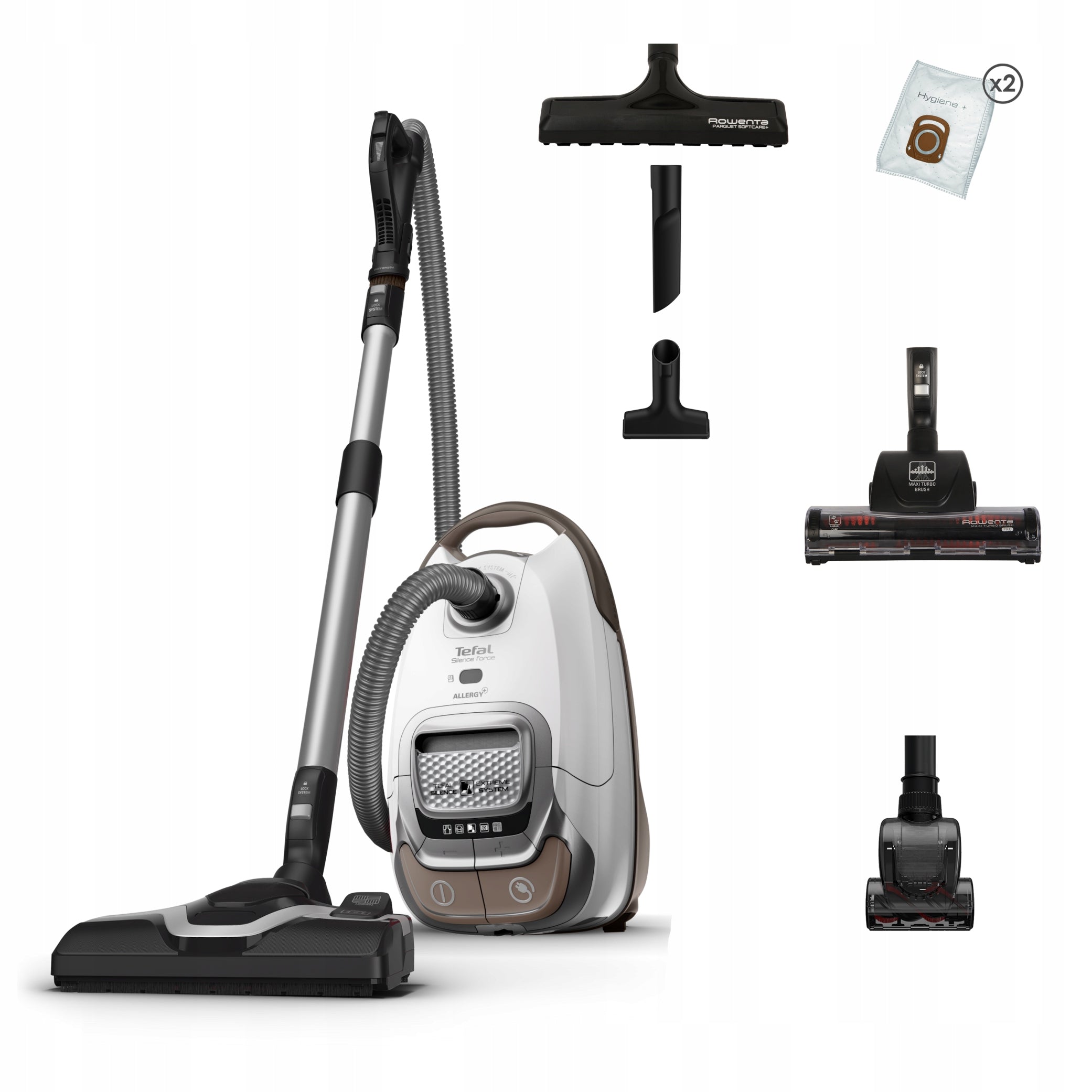 Traditional bag vacuum cleaner Tefal Silence Force Allergy+ TW7487 400W quiet